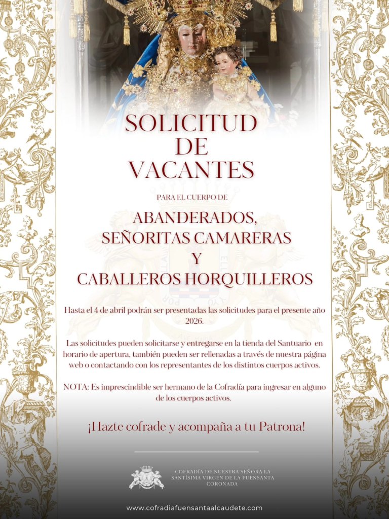 Abierto el plazo presentación de Solicitudes de Vacantes&nbsp;2026